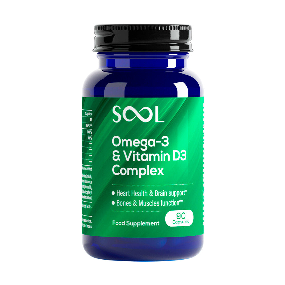 SOOL Omega-3 & Vitamin D3 Complex Soft Gel Capsules, 90pcs