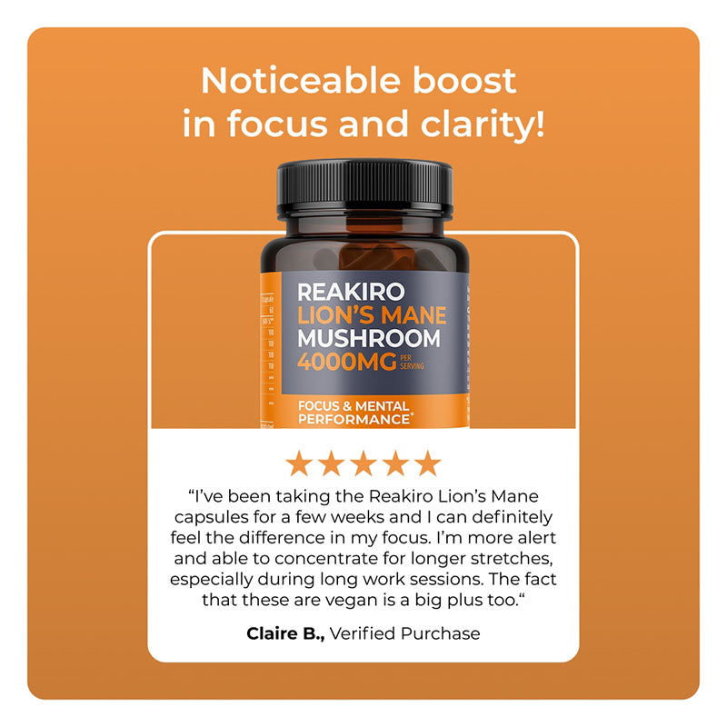 Lion's Mane Mushroom Capsules 4000mg 60pcs - Focus & Mental Performance